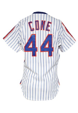 1990 David Cone New York Mets Game-Used Home Jersey