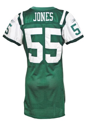 10/1/2001 Marvin Jones New York Jets Game-Used Road Jersey (PSA/DNA • Repairs • Monday Night Football)