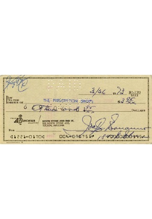 3/26/1973 Joe Bonanno Signed Check (JSA)