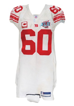 2/3/2008 Shaun OHara New York Giants Super Bowl XLII Game-Used Road Uniform (2)(Championship Season)