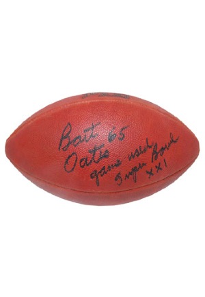 Super Bowl XXI Game-Used Football Signed By Bart Oates (JSA)