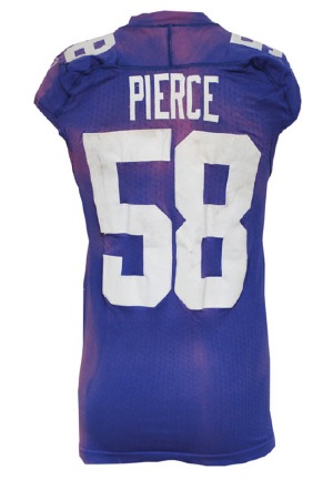 2009 Antonio Pierce New York Giants Game-Used Home Jersey (Repairs)