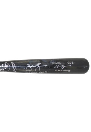4/14/2003 Andruw Jones Atlanta Braves Game-Used & Autographed Home Run Bat (PSA/DNA GU 10 • JSA)