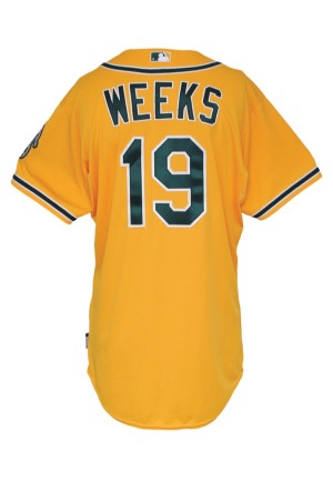 2013 Jemile Weeks Oakland Athletics Game-Used Home Alternate Jersey