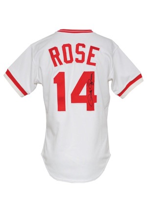 1985 Pete Rose Cincinnati Reds Game-Used & Autographed Home Uniform (2)(JSA)