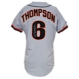 1993 Robby Thompson San Francisco Giants Game-Used & Autographed Road Jersey (JSA)