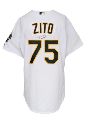 2004 Barry Zito Oakland Athletics Game-Used & Autographed Home Jersey (JSA)
