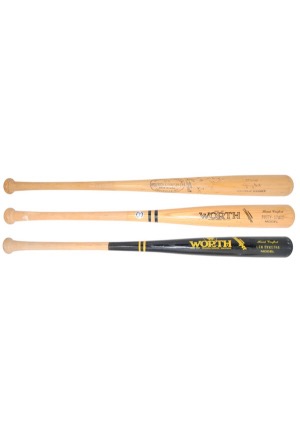 Lenny Dykstra, Jerry Grote (Signed) & Rusty Staub Game-Used/Game-Ready Bats (3)(JSA • PSA/DNA)