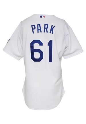 2001 Chan Ho Park Los Angeles Dodgers Game-Used Home Jersey