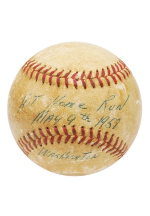 5/9/1958 Bob Turley Game-Used Home Run Baseball (Cy Young & 21-Win Season • Championship Season • Turley Family LOA)