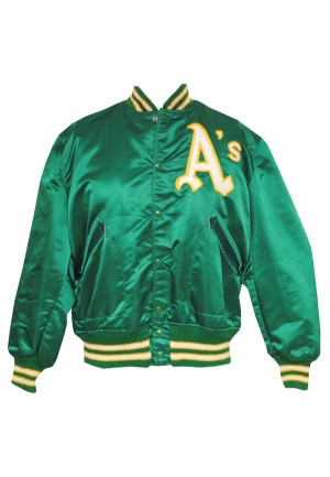 Early 1970s Oakland Athletics Worn Cold Weather Jacket Attributed to Paul Lindblad/George Hendrick
