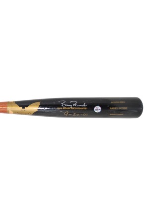 9/20/01 Barry Bonds Game-Used & Autographed Home Run Bat (Photomatch • JSA • Career HR #558 • PSA/DNA Graded 10)