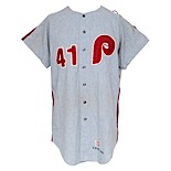 1971 Chris Short Philadelphia Phillies Game-Used Road Flannel Jersey