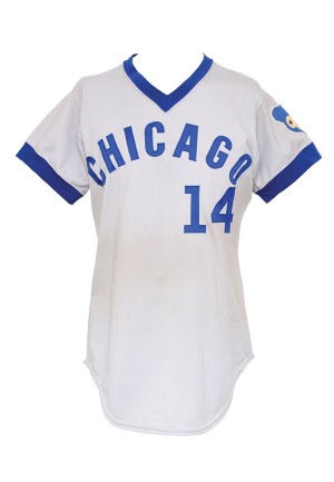 1974 Ernie Banks Chicago Cubs Coaches Worn Road Jersey