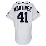 2011 Victor Martinez Detroit Tigers Spring Training Worn Home Jersey (MLB Hologram • Sparky Anderson Memorial Patch)