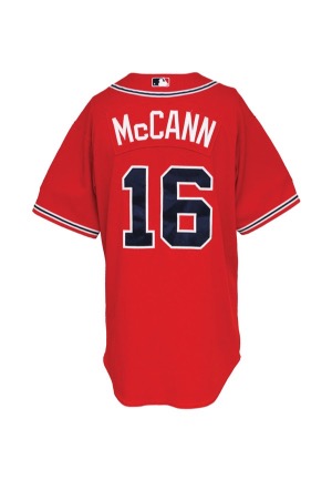 2010 Brian McCann Atlanta Braves Game-Used Red Alternate Jersey