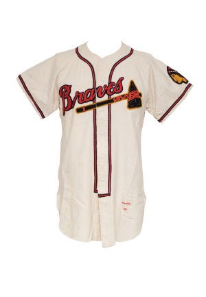 1952 Jack Daniels Rookie Boston Braves Game-Used Home Flannel Jersey