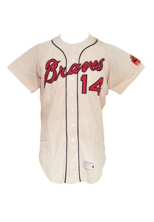 1966 Woody Woodward Atlanta Braves Game-Used Home Flannel Jersey