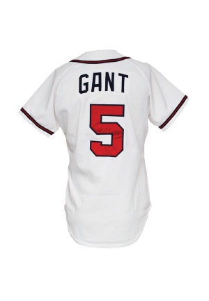 1987 Ron Gant Atlanta Braves Rookie Game-Used Home Jersey (Team Stamp)
