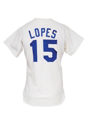 1972 Davey Lopes Rookie Los Angeles Dodgers Game-Used Home Jersey (Repair)