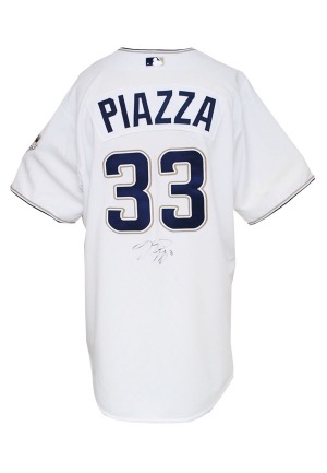 2006 Mike Piazza San Diego Padres Game-Used & Autographed Home Jersey (JSA • PSA/DNA)