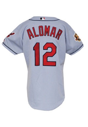 2003 Roberto Alomar Cleveland Indians Road Game-Used Uniform & Attributed Cap (3)(Team Stamp)