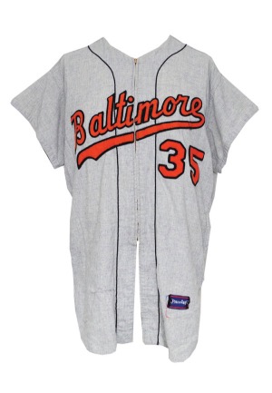 1965 Ken Rowe Baltimore Orioles Game-Used Road Flannel Jersey