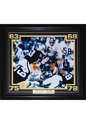 Framed Pittsburgh Steelers "Steel Curtain Signed Photos (2)(JSA)