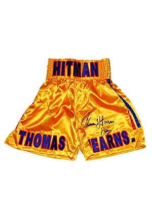 Signed Replica Clothing of Lennox Lewis & Thomas Hearns (4)(JSA)