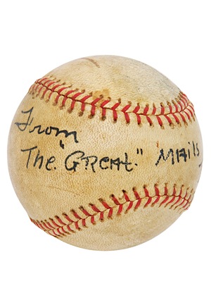 1942 Duster Mails Signed Baseball (JSA)