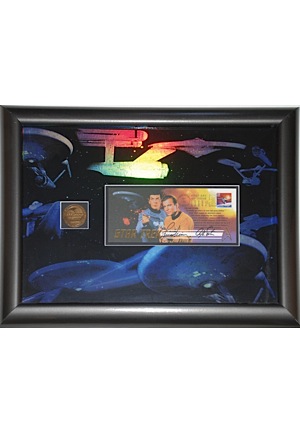 Framed Signed Limited Edition First Day Stamp Star Trek (JSA)