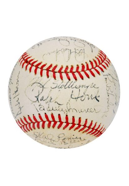 1973 New York Yankees Team Signed Baseball (JSA)
