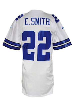 1997 Emmitt Smith Dallas Cowboys Team-Issued & Autographed Home Jersey (Full JSA LOA)