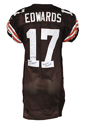 11/20/2005 Braylon Edwards Cleveland Browns Game-Used & Autographed Home Jersey (JSA • Photomatch)