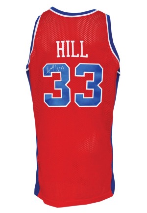 1995-96 Grant Hill Detroit Pistons Game-Used & Autographed Road Uniform (2)(JSA)