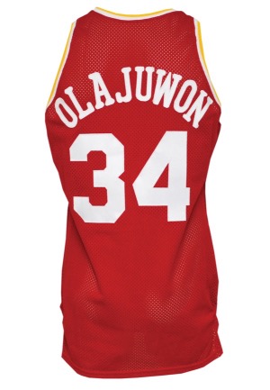 1989-90 Hakeem Olajuwon Houston Rockets Game-Used Road Jersey