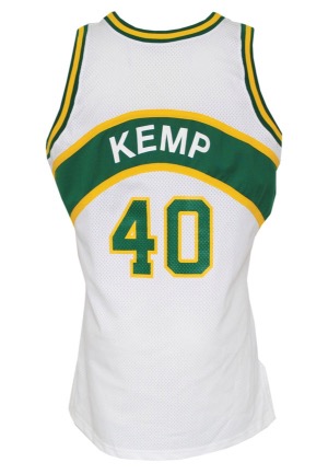 1992-93 Shawn Kemp Seattle SuperSonics Game-Used & Autographed Home Jersey (JSA)