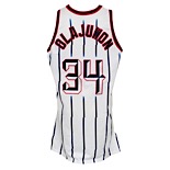 1996-97 Hakeem Olajuwon Houston Rockets Game-Used Home Jersey