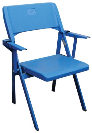 1980s Veterans Stadium Blue Plastic Folding Chair