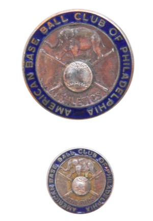 1911 American Baseball Club of Philadelphia (Athletics) Two-Piece Medallion Set with Original Case (2)(Rare • Championship Season)