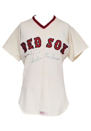 1976 Fred Lynn Boston Red Sox Multi-Signed Home Jersey (JSA)