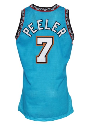1996-97 Anthony Peeler Vancouver Grizzlies Game-Used Road Jersey