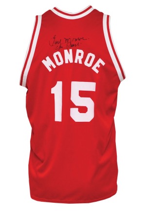Earl "The Pearl" Monroe "Flav-O-Rich" Old Timers Game-Used & Autographed Uniform (2)(JSA)