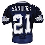 1998 Deion Sanders Dallas Cowboys Game-Issued & Autographed Blue Jersey (JSA)