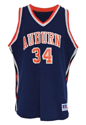 Early 1980s Charles Barkley Auburn University Tigers Game-Used & Autographed Road Jersey (JSA • Sourced From The Equipment Manager • Photo of Barkley Signing)