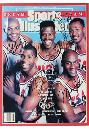 2/18/1991 "The Dream Team" Multi-Signed Sports Illustrated Cover (JSA)