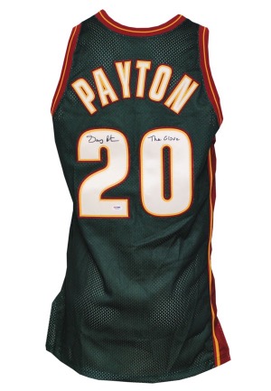 1996-97 Gary Payton Seattle SuperSonics Game-Used & Autographed Road Jersey (JSA • PSA/DNA)