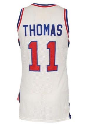 1986-87 Isiah Thomas Detroit Pistons Game-Used & Autographed Home Jersey (JSA)