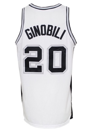 2004-05 Manu Ginobili San Antonio Spurs Game-Used & Autographed Home Jersey (JSA • Championship Season)