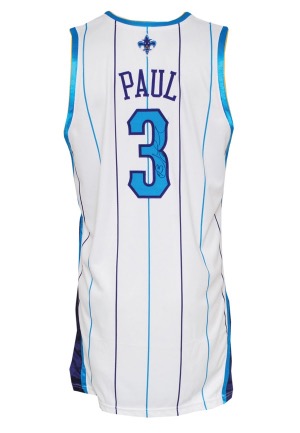 2009-10 Chris Paul New Orleans Hornets Game-Used & Autographed Home Jersey (JSA • Captain’s “C”)